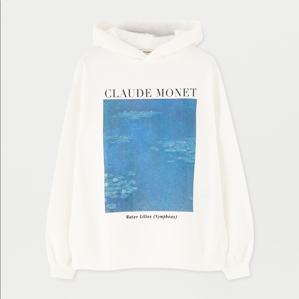 Pull & Bear Monet white hoodie